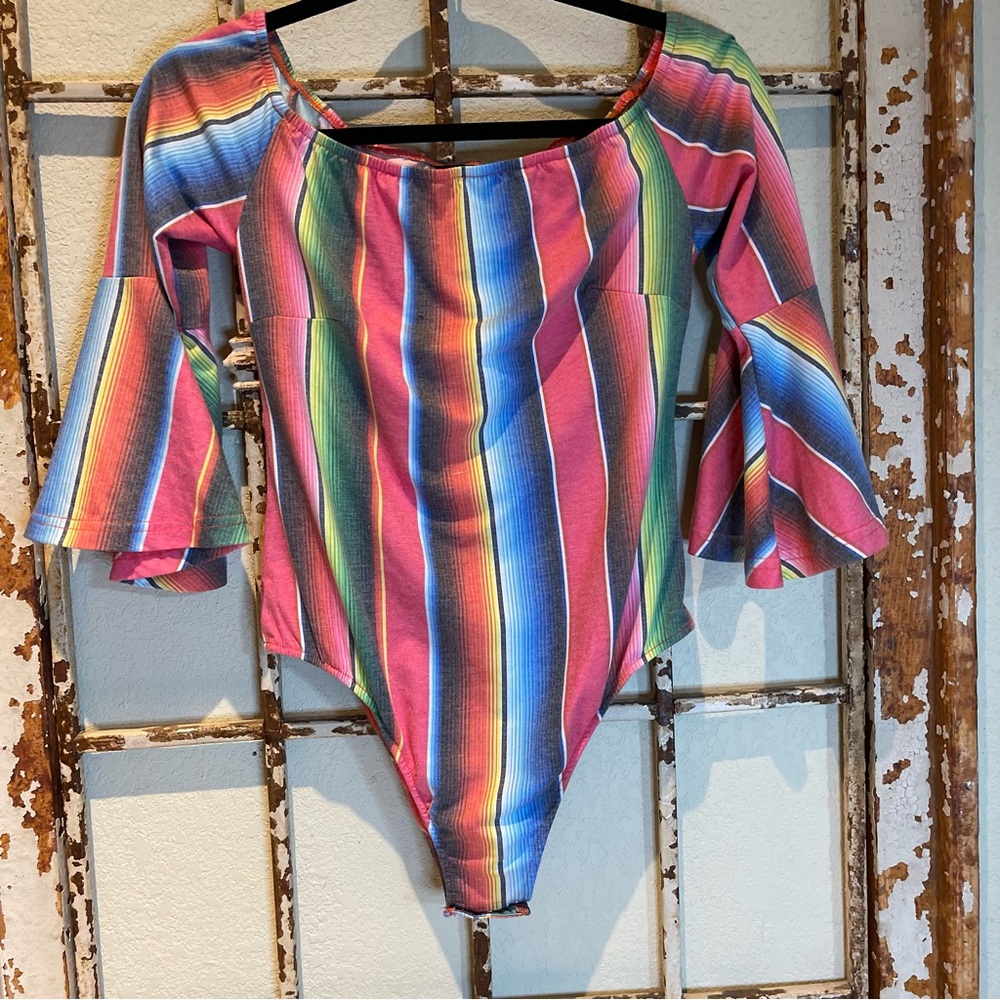 L & B serape print bodysuit M